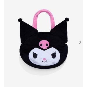 Kuromi Face Plush Tote Bag